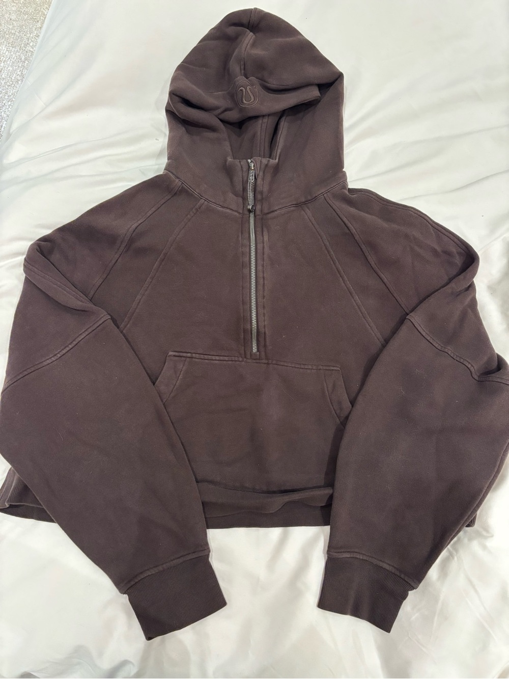 Lululemon Brown Half-Zip Cropped Scuba